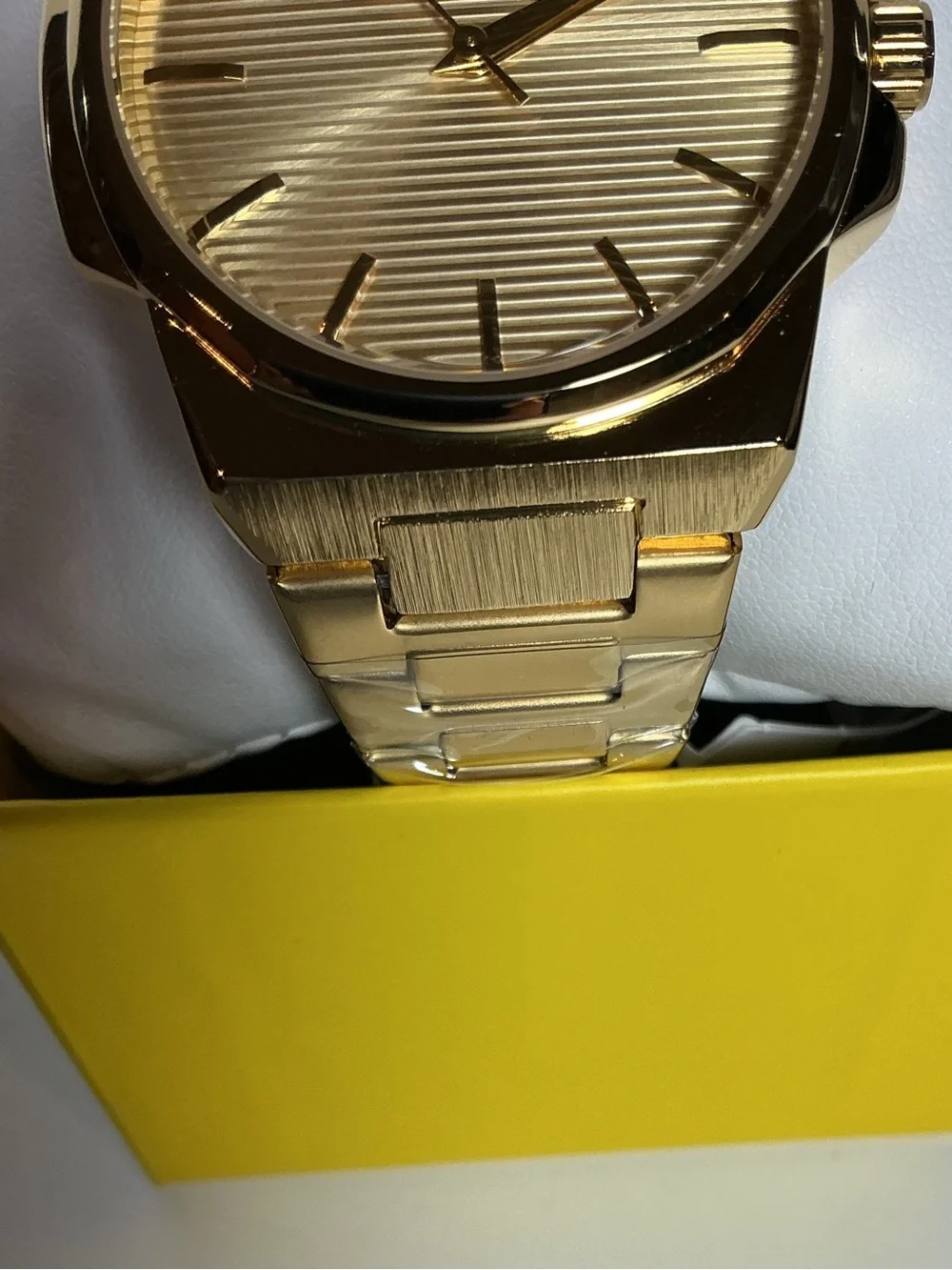 Invicta Men’s Gold Stainless Steel Bracelet Watch with Textured Gold Dial